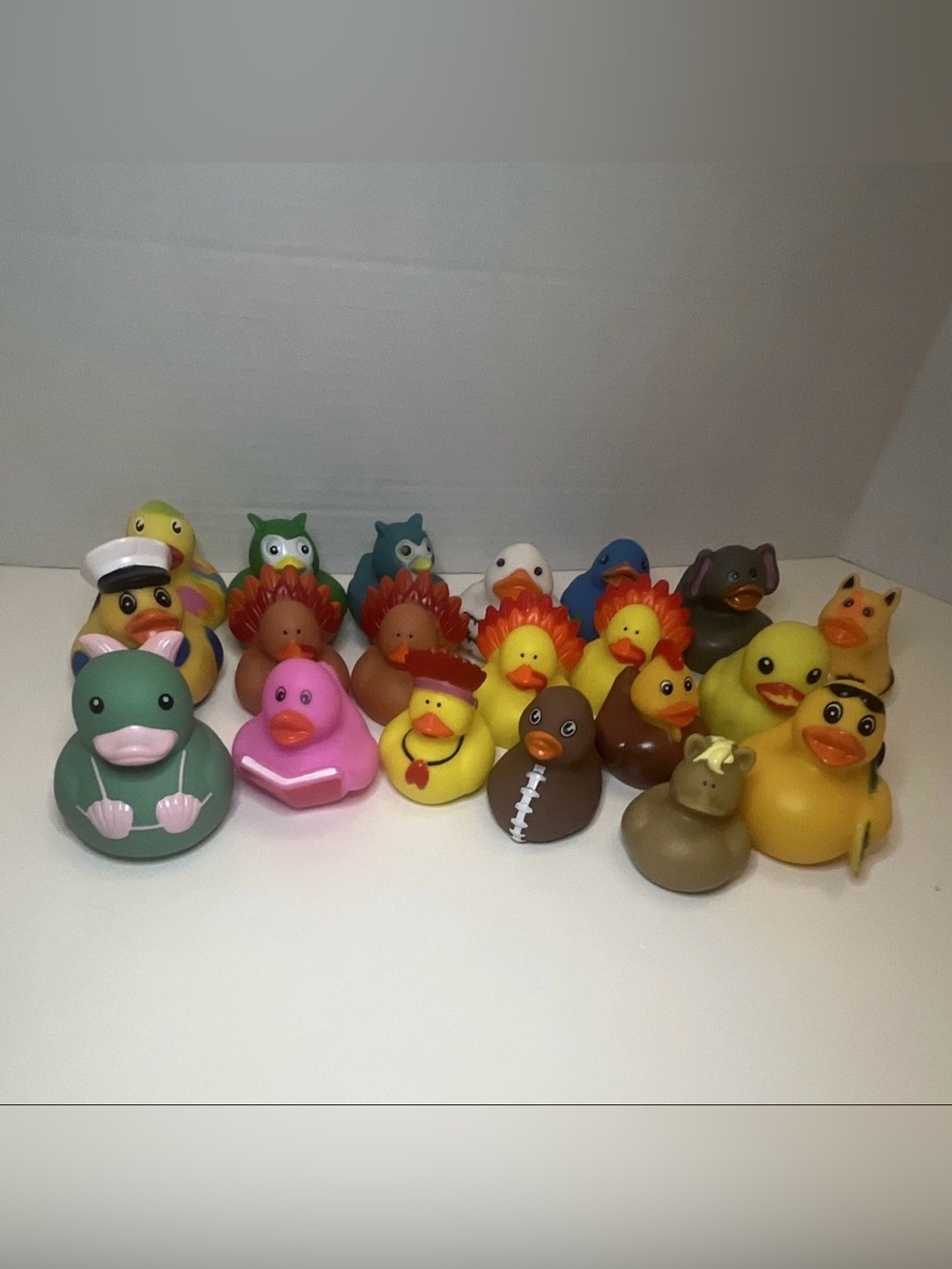 Lot of 20 Rubber Duck Figurines Novelty Duck Bird Collectible Toys Jeep Cruise